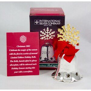 International Silver Co. Silverplated 2002 Christmas Bell 1st in Series